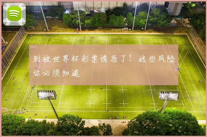 别被世界杯彩票诱惑了!这些风险你必须知道